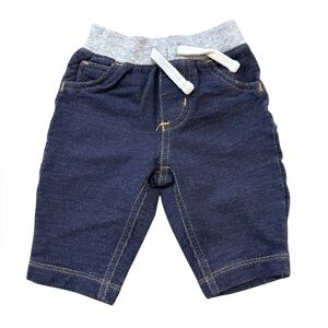 Carter's Dark Blue Denim Joggers with Gray Waistband